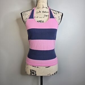 Y2k Abercrombie & fitch halter neck striped top sz M
